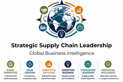 Global Supply Chain Logistics Leadership Program provides a Global perspective, discussing value creation, competitive advantage, disruption readiness, stakeholder leadership and the contextual intelligence to make better decisions.